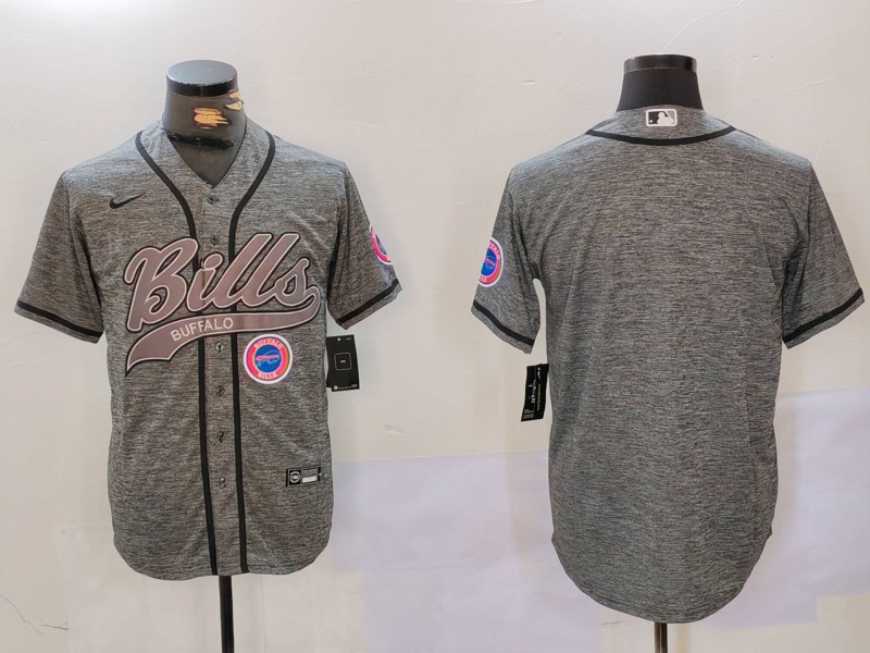 Men Buffalo Bills Blank Grey Joint Name 2024 Nike Limited NFL Jersey style 9125